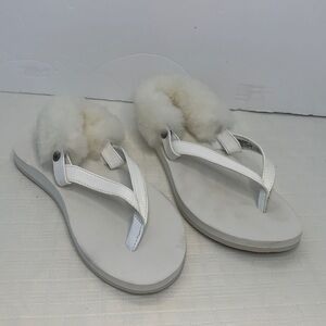 UGG LaaLaa Flat Sandal in white